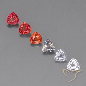 Pedras preciosas de safira multicolorido natural de 1,97 ct, trillion, VVS-VS