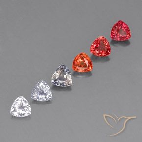 Pedras preciosas de safira multicolorido natural de 1,97 ct, trillion, VVS-VS