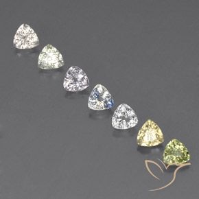 Pedras preciosas de safira multicolorido natural de 2,39 ct, trillion, VVS-VS