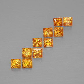 Pedras preciosas de safira laranja natural de  ct, quadrado, VVS-VS