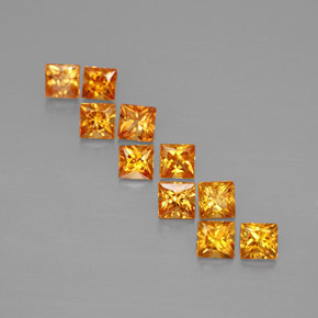 Pedras preciosas de safira laranja natural de  ct, quadrado, VVS-VS