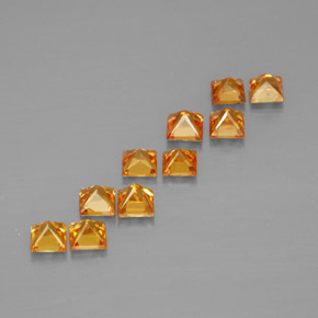 Pedras preciosas de safira laranja natural de  ct, quadrado, VVS-VS