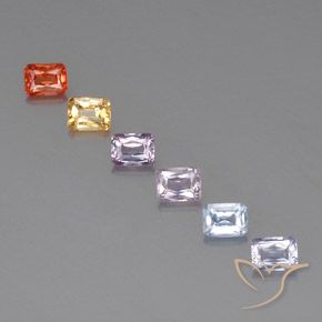 Pedras preciosas de Safira Multicolorido natural de 1.87 ct, Corte Octógono / Esmeralda, VS