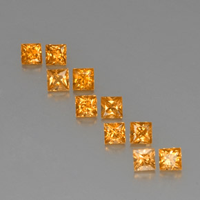 Pedras preciosas de safira laranja natural de 1,99 ct, quadrado, VVS-VS