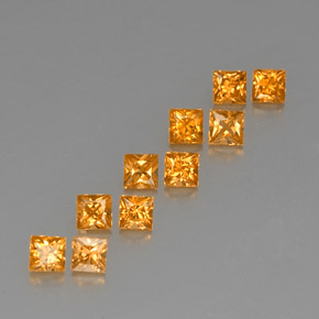 Pedras preciosas de safira laranja natural de 1,99 ct, quadrado, VVS-VS