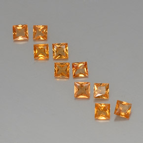 Pedras preciosas de safira laranja natural de 1,76 ct, quadrado, VVS-VS