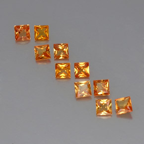 Pedras preciosas de safira laranja natural de  ct, quadrado, VVS-VS