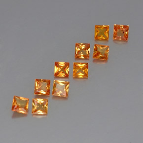 Pedras preciosas de safira laranja natural de  ct, quadrado, VVS-VS