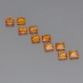 Pedras preciosas de safira laranja natural de  ct, quadrado, VVS-VS