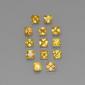 Pedras preciosas de safira amarelo natural de  ct, quadrado, VVS-VS