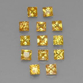 Pedras preciosas de safira amarelo natural de  ct, quadrado, VVS-VS