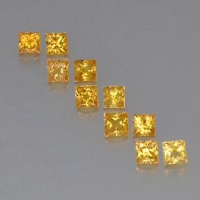 Pedras preciosas de safira amarelo natural de  ct, quadrado, VVS-VS