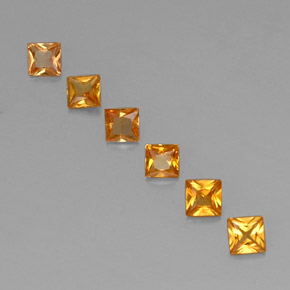Pedras preciosas de safira laranja natural de 0,91 ct, quadrado, VS