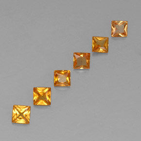 Pedras preciosas de safira laranja natural de 0,91 ct, quadrado, VS