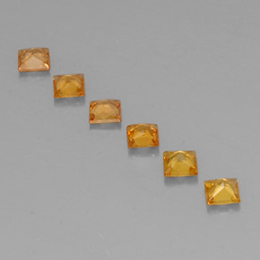 Pedras preciosas de safira laranja natural de 0,91 ct, quadrado, VS