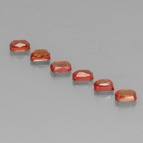 Pedras preciosas de safira laranja natural de 1,71 ct, corte esmeralda, VS