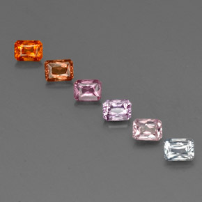 Pedras preciosas de safira multicolorido natural de 1,77 ct, corte esmeralda, VS