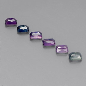 Pedras preciosas de safira multicolorido natural de  ct, corte esmeralda, VVS-VS