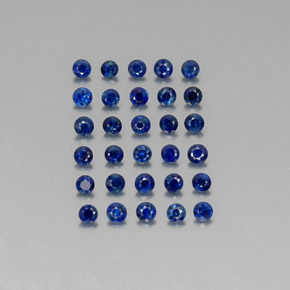 Pedras preciosas de safira azul natural de  ct, corte redondo, VVS-VS