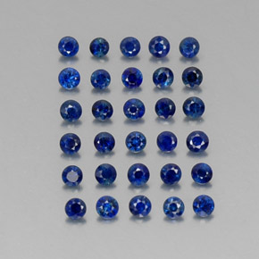 Pedras preciosas de safira azul natural de  ct, corte redondo, VVS-VS