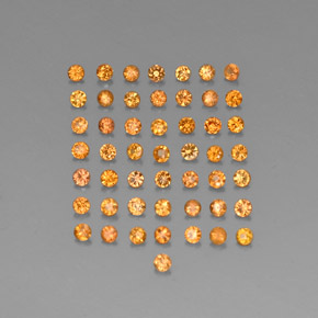 Pedras preciosas de safira laranja natural de  ct, corte redondo, VVS-VS