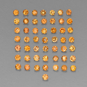 Pedras preciosas de safira laranja natural de  ct, corte redondo, VVS-VS