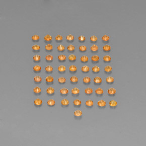 Pedras preciosas de safira laranja natural de  ct, corte redondo, VVS-VS