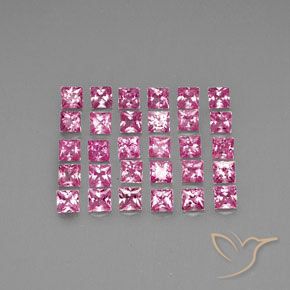 Pedras preciosas de Safira rosa médio natural de 4.49 ct, Quadrado, VVS-VS