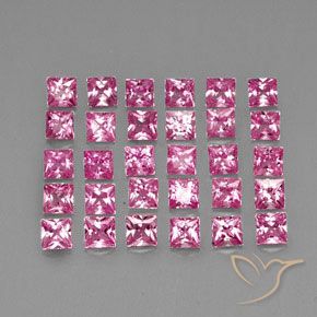 Pedras preciosas de Safira rosa médio natural de 4.49 ct, Quadrado, VVS-VS