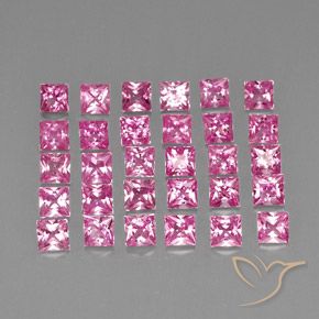 Pedras preciosas de Safira Rosa escuro natural de 4.85 ct, Quadrado, VVS-VS