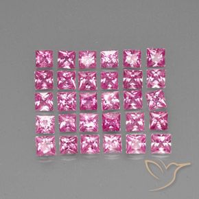 Pedras preciosas de Safira Rosa escuro natural de 5.01 ct, Quadrado, VVS-VS