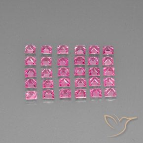 Pedras preciosas de Safira Roxo Real Rosa natural de 5.67 ct, Quadrado, VVS-VS