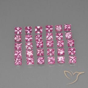 Pedras preciosas de Safira rosa médio natural de 5.70 ct, Quadrado, VVS-VS