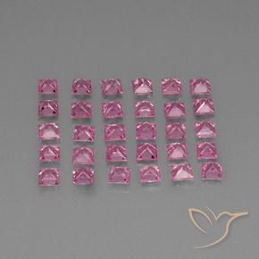 Pedras preciosas de Safira rosa médio natural de 5.70 ct, Quadrado, VVS-VS