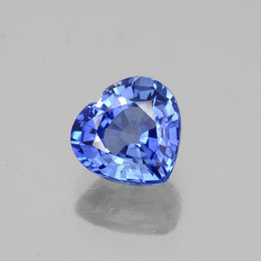 Safira azul natural 1,21ct, formato de coração, VS