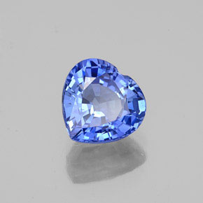 Safira azul natural 1,21ct, formato de coração, VS