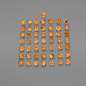 Pedras preciosas de safira laranja natural de  ct, corte redondo, VS