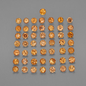 Pedras preciosas de safira laranja natural de  ct, corte redondo, VS