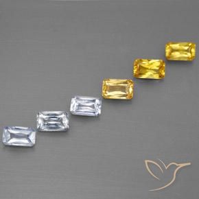 Pedras preciosas de safira multicolorido natural de 2,05 ct, corte esmeralda, VS