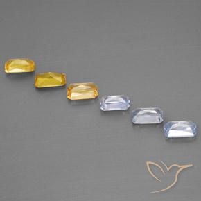 Pedras preciosas de safira multicolorido natural de 2,05 ct, corte esmeralda, VS