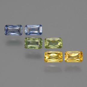 Pedras preciosas de safira multicolorido natural de 2,06 ct, corte esmeralda, VS