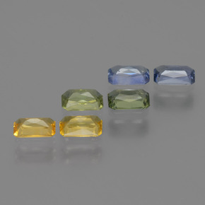 Pedras preciosas de safira multicolorido natural de 2,06 ct, corte esmeralda, VS
