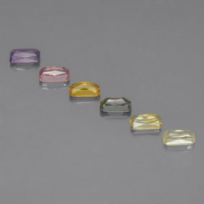 Pedras preciosas de safira multicolorido natural de  ct, corte esmeralda, VS