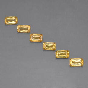 Pedras preciosas de safira amarelo natural de  ct, corte esmeralda, VS