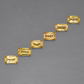 Pedras preciosas de safira amarelo natural de  ct, corte esmeralda, VS