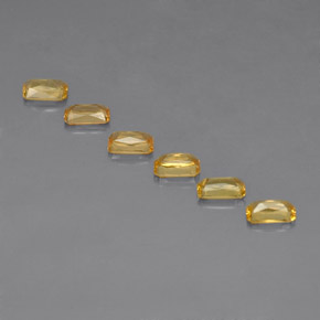 Pedras preciosas de safira amarelo natural de  ct, corte esmeralda, VS