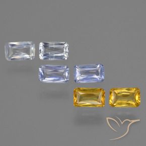 Pedras preciosas de safira multicolorido natural de 2,11 ct, corte esmeralda, VS