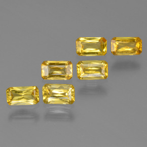 Pedras preciosas de safira ouro natural de  ct, corte esmeralda, VS