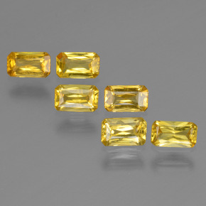 Pedras preciosas de safira ouro natural de  ct, corte esmeralda, VS