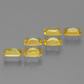 Pedras preciosas de safira ouro natural de  ct, corte esmeralda, VS